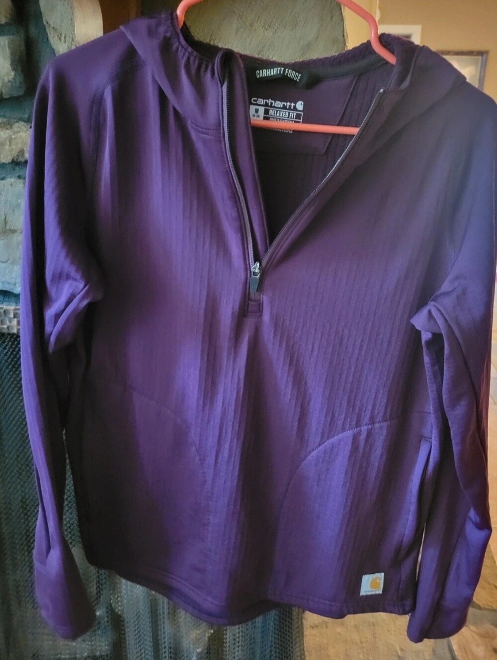 Carhartt Purple Half-Zip Hooded Pullover